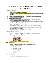 Tài liệu chương 1, 2, 3 Môn Hệ thống thông tin quản lý | Đại học Kinh Tế Quốc Dân