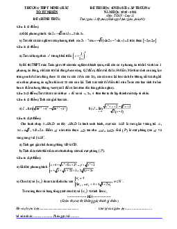 Đề học sinh giỏi Toán 11 năm 2020 – 2021 trường THPT Minh Châu – Hưng Yên