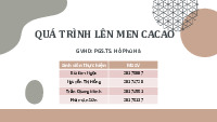 Báo cáo thuyết trình_ Quá trình lên men cacao| BT môn Công nghệ sản phẩm nhiệt đới| Trường Đại học Bách Khoa Hà Nội