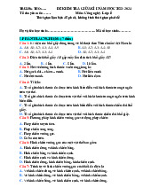 Đề thi giữa học kỳ 1 môn Công nghệ lớp 8 năm học 2024 - 2025 | Bộ sách Cánh diều