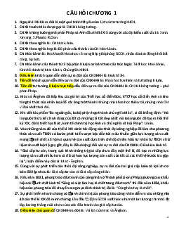 Câu hỏi ôn tập thi cuối kỳ môn chủ nghĩa xã hội khoa học