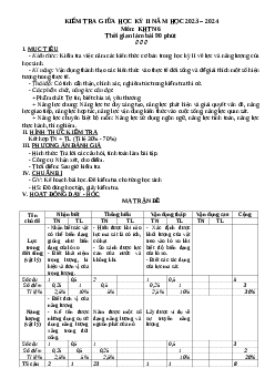 Đề thi giữa học kì 2 môn Khoa học tự nhiên 6 năm 2023 - 2024 sách Kết nối tri thức với cuộc sống | Đề 4