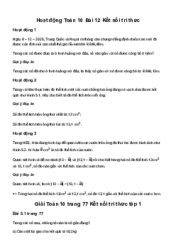 Toán 10 Bài 12: Số gần đúng và sai số - Kết Nối Tri Thức