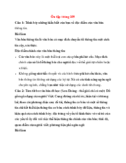 Soạn bài Ôn tập trang 109 | Ngữ văn 11 Chân trời sáng tạo