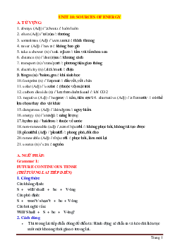 Bài tập thực hành chuyên sâu Tiếng Anh 7 Unit 10: Sources Of Energy (có đáp án và lời giải)