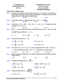 Đề kiểm tra học kỳ 1 Toán 11 năm học 2018 – 2019 trường THPT Kim Liên – Hà Nội
