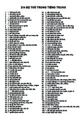 214 bộ thủ trong tiếng trung | Trường Đại học Ngoại ngữ, Đại học Quốc gia Hà Nội