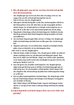 Chiến dịch kinh doanh marketing của Pizza hut