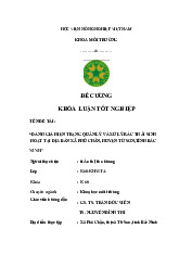 Tên đề tài: “đánh giá hiện trạng quản lý và xử lý rác thải sinh Hoạt tại địa bàn xã phù chẩn, huyện từ sơn,tỉnh bắc Ninh" môn Quản lý môi trường  | Học viện Nông nghiệp Việt Nam
