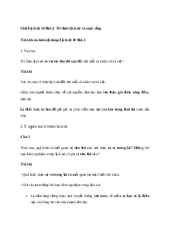Lịch sử 10 Bài 2: Tri thức lịch sử và cuộc sống sách Chân Trời Sáng Tạo