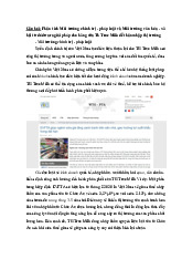 Phân tích P-L & V-S môi trường cho TH True Milk thâm nhập TT Việt Nam Môn Marketing căn bản | Trường Đại học Huế