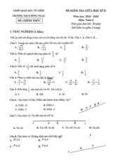 Đề giữa học kì 2 Toán 6 năm 2024 – 2025 trường THCS Đông Ngạc – Hà Nội