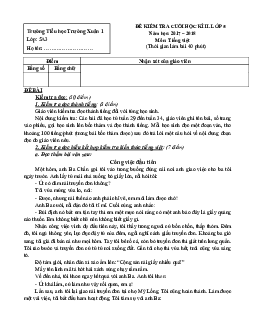 Đề thi học kì 2 môn Tiếng Việt lớp 5 trường Tiểu học Trường Xuân 1, Cần Thơ năm 2017 - 2018