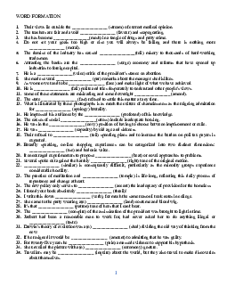 Top 85 CÂU WORD FORM  khó - rất khó bồi dưỡng đội tuyển HSG Tiếng ANh THPT