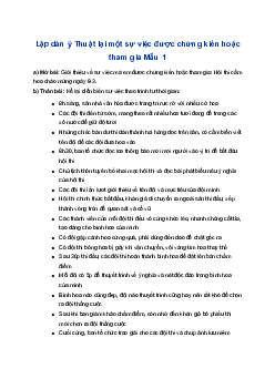 Lập dàn ý Thuật lại một sự việc được chứng kiến hoặc tham gia | Tập làm văn 4