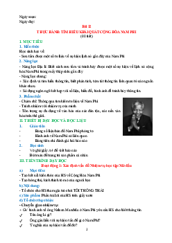Giáo án Địa lí 7 Bài 12: Thực hành sưu tầm tư liệu về Cộng hoà Nam Phi sách Chân trời sáng tạo