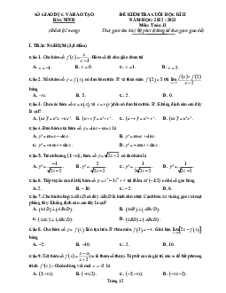 Đề kiểm tra cuối học kỳ 2 Toán 11 năm 2022 – 2023 sở GD&ĐT Bắc Ninh