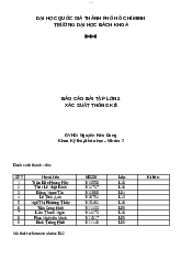 Báo cáo bài tập Xác suất thống kê - Giải tích 1 | Trường Đại học Bách khoa Thành phố Hồ Chí Minh