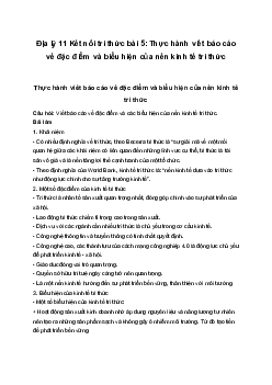Địa lý 11 Kết nối tri thức bài 5: Thực hành viết báo cáo về đặc điểm và biểu hiện của nền kinh tế tri thức