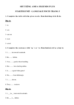 Sách bài tập tiếng Anh 6 Starter Unit Language focus trang 5 - Chân trời sáng tạo