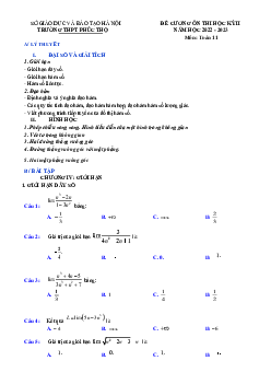 Đề cương học kỳ 2 Toán 11 năm 2022 – 2023 trường THPT Phúc Thọ – Hà Nội