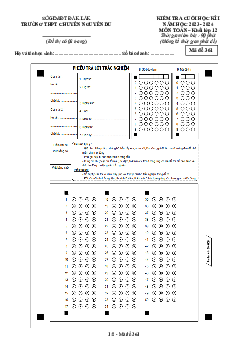 Đề cuối học kì 1 Toán 12 năm 2023 – 2024 trường chuyên Nguyễn Du – Đắk Lắk