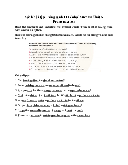 Giải Unit 5 Pronunciation | Sách bài tập Tiếng Anh 11 Global Success