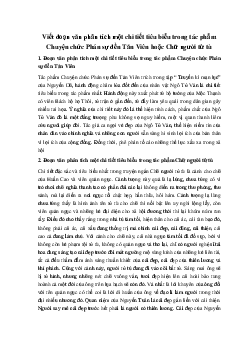 Viết đoạn văn phân tích một chi tiết tiêu biểu trong tác phẩm Chuyện chức Phán sự đền Tản Viên hoặc Chữ người tử tù Ngữ văn 10 sách Kết Nối Tri Thức