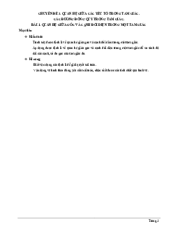 Chuyên đề quan hệ giữa góc và cạnh đối diện trong một tam giác