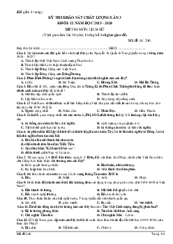 Đề thi thử THPT Quốc gia 2024 lần 3 môn Lịch sử - Mã đề 246 trường THPT Đội Cấn, Vĩnh Phúc