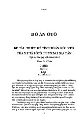 Thiết kế tính toán sức kéo của xe oto Huyndai 20,4 tấn | Đại học Thái Nguyên
