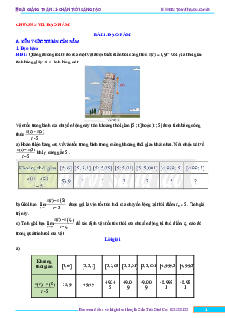 Bài giảng đạo hàm Toán 11 CTST