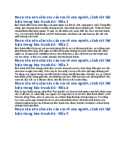 Viết một đoạn văn nêu cảm xúc của em về con người, cảnh vật thể hiện trong bức tranh đó - Tập làm văn lớp 3 Cánh diều