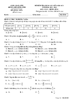 Đề giữa kì 1 Toán 11 năm 2023 – 2024 trường THPT Hồng Lĩnh – Hà Tĩnh