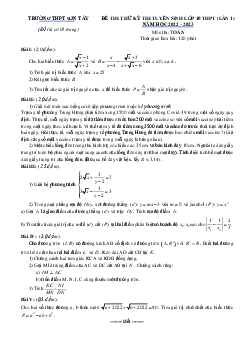 Đề thi thử Toán vào lớp 10 lần 1 năm 2022 – 2023 trường THPT Sơn Tây – Hà Nội