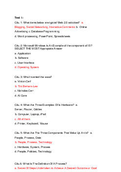 Câu hỏi trắc nghiệm môn quản trị hệ thống thông tin (có đáp án)