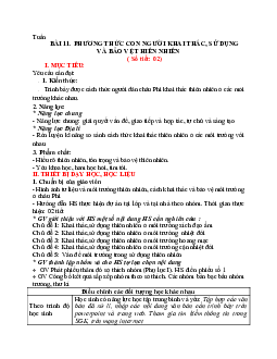 Giáo án Địa Lí 7 Bài 11: Phương thức con người khai thác, sử dụng và bảo vệ thiên nhiên | Cánh diều