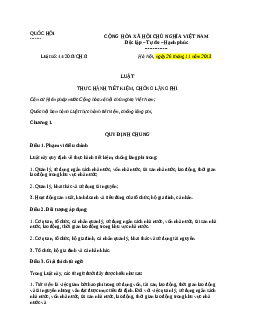 Luật thực hành tiết kiệm, chống lãng phí | Trường Đại Học Thủ Đô Hà Nội