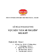 Kế hoạch marketing vực dậy mì ăn liền Miliket | Đại học Ngoại thương