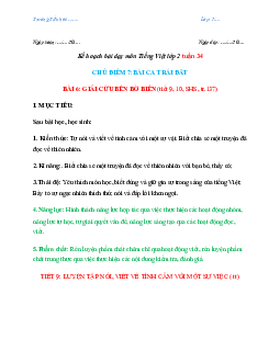 Bài 6 | Tuần 34 Tiết 9, 10 | Giáo án Tiếng Việt 2 học kì 2 | Chân trời sáng tạo