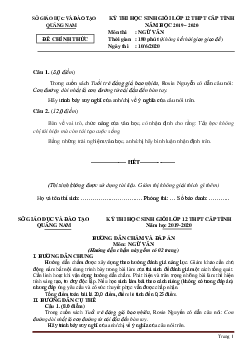 Đề thi HSG 12 Tỉnh Quảng Nam môn Văn 2020 (có đáp án)