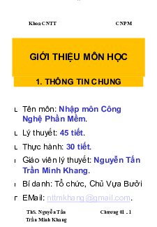Giới thiệu môn học - Nhập môn công nghệ phần mềm | Trường Đại học CNTT Thành Phố Hồ Chí Minh