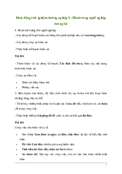 Hoạt động trải nghiệm 8: Hành trang nghề nghiệp tương lai | Cánh diều