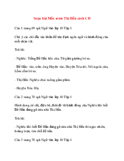 Soạn bài Mắc mưu Thị Hến lớp 10 sách Cánh Diều