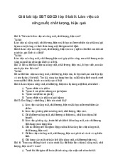Giải bài tập SBT GDCD lớp 9 bài 9: Làm việc có năng suất, chất lượng, hiệu quả