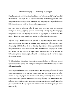 Phân tích tác phẩm Công nghệ AI của hiện tại và tương lai | Văn mẫu 11 Chân trời sáng tạo