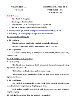 Đề cương ôn tập học kì 2 môn Ngữ văn lớp 8 năm 2022 - 2023