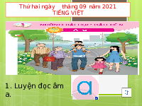 Giáo án điện tử Tiếng việt 1 bài 1 Chân trời sáng tạo: Học vần: A, a