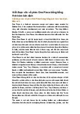 Viết đoạn văn về phim One Piece bằng tiếng Anh kèm bản dịch