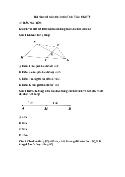 Phiếu bài tập cuối tuần lớp 3 môn Toán - Tuần 8 (cơ bản) | Kết nối tri thức